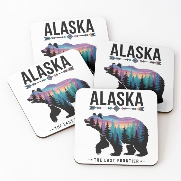 Item preview, Alaska State Pride Alaska Northern Lights Alaskan Bear designed and sold by Moon-Ape.