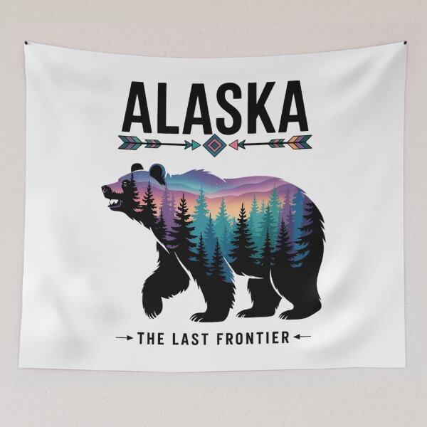 Item preview, Alaska State Pride Alaska Northern Lights Alaskan Bear designed and sold by Moon-Ape.