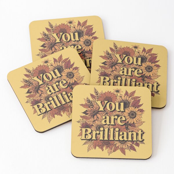 Item preview, You Are Brilliant autumn floral sunflower artwork designed and sold by Monascreativeempire.
