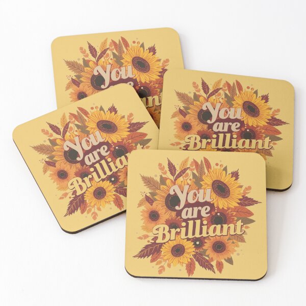 Item preview, You Are Brilliant autumn floral sunflower artwork designed and sold by Monascreativeempire.