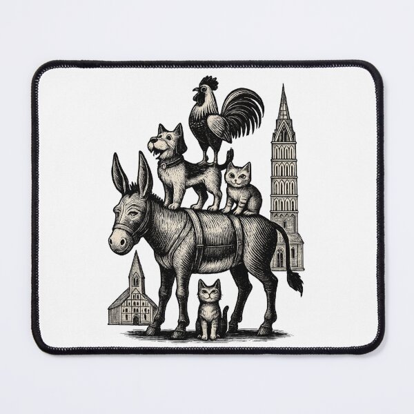 Item preview, Bremen Town Musicians - Vintage Woodcut Animal Art designed and sold by corocoro-coron.