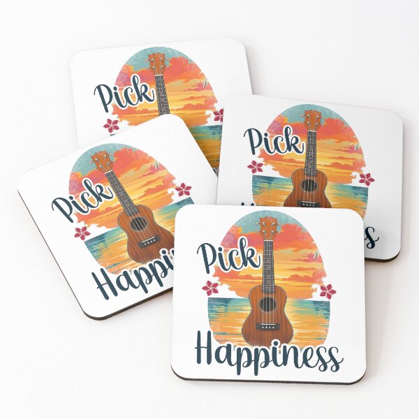 Item preview, Pick Happiness! Ukulele Sunset designed and sold by UkeverseGifts.