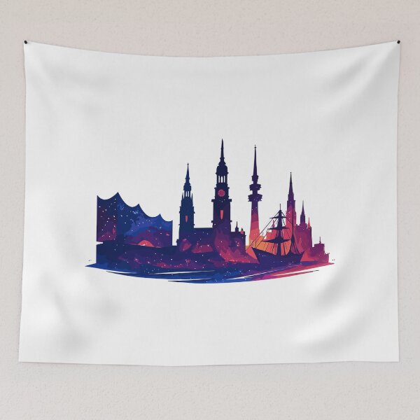 Item preview, Hamburg city silhouette galactic noble gift designed and sold by Pineapple-Tree.
