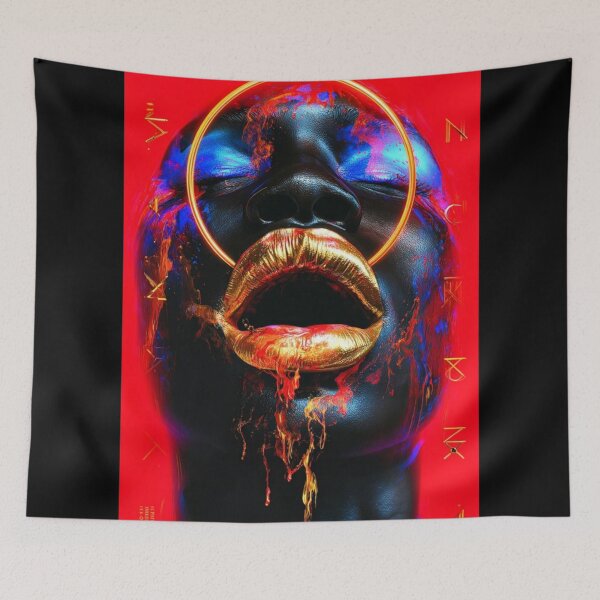 Item preview, AfroNova Graffiti Prophets — Afrofuturist neon saints glowing with cosmic graffiti energy, street art fused with divine power. designed and sold by Blackcanvas444.