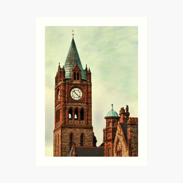 Derry Guildall - clock tower Art Print