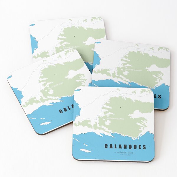 Item preview, Calanques Marseille Cassis Minimalist Map Coastal Art designed and sold by Bobraiis.