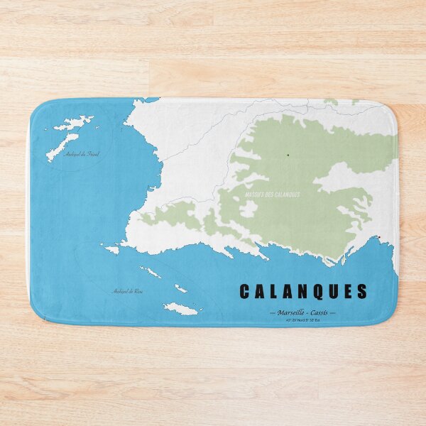 Item preview, Calanques Marseille Cassis Minimalist Map Coastal Art designed and sold by Bobraiis.