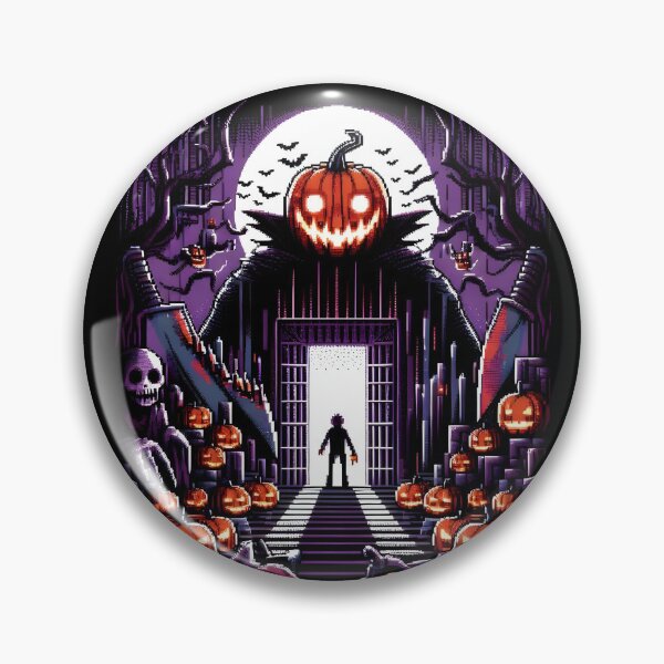 Artikelvorschau, 16-Bit-Horror-Kürbislord mit Jack-O'-Lantern-Armee-Pixel-Art. entworfen und verkauft von The-T-In-Retro.