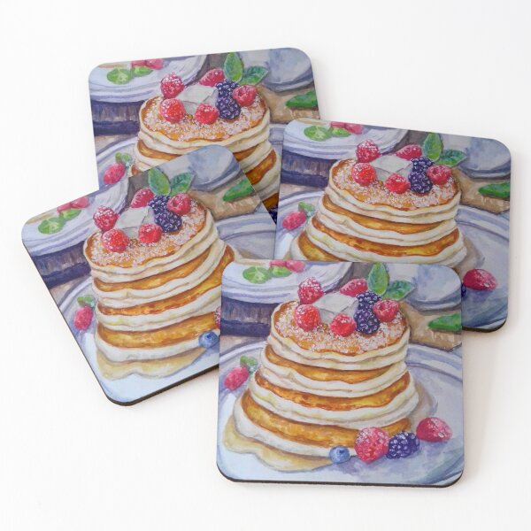 Item preview, Pancakes Food Art Watercolor Painting  designed and sold by happiartworks .