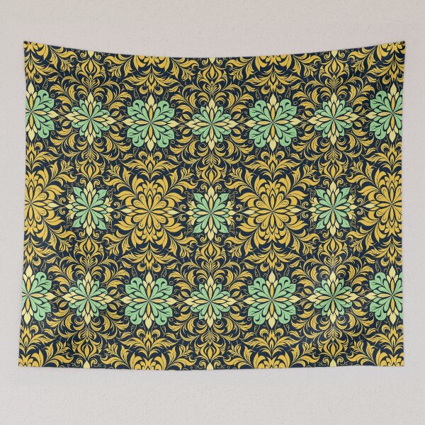 Item preview, Yellow, Flowers & Leaves, Abstract Artistic Stylize, Symmetrical Repeated Texture Pattern (image size 8320x12480) designed and sold by Digital-Davinci.