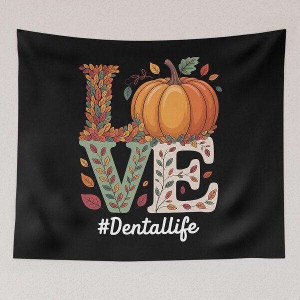 Item preview, LOVE Dental Life Pumpkin Tooth Dentist Fall Thanksgiving designed and sold by Sunset4Bones.
