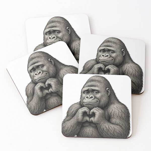Item preview, Heart Hands Gorilla - Gentle and Loving Ape Illustration designed and sold by corocoro-coron.
