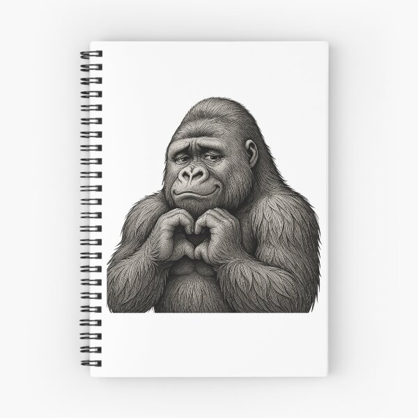 Item preview, Heart Hands Gorilla - Gentle and Loving Ape Illustration designed and sold by corocoro-coron.