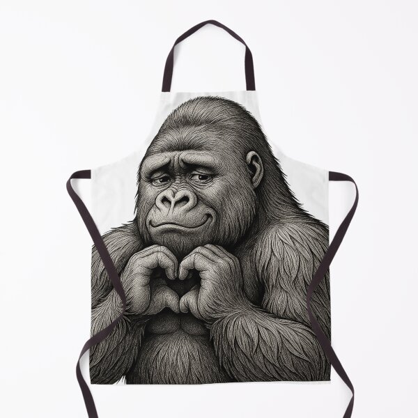 Item preview, Heart Hands Gorilla - Gentle and Loving Ape Illustration designed and sold by corocoro-coron.