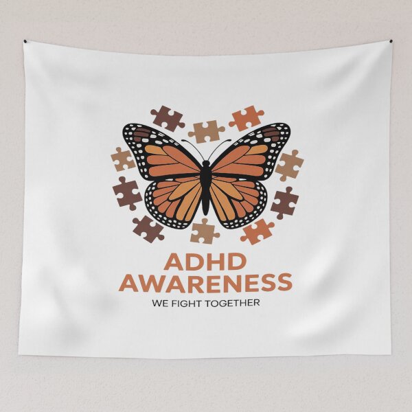 Item preview, ADHD Awareness Month ADHD Orange butterfly Neurodiversity designed and sold by itsnothatweird.