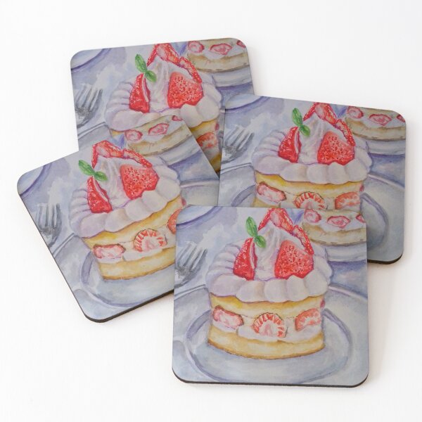 Item preview, Short Cake Dessert Food Art Watercolor Painting  designed and sold by happiartworks .