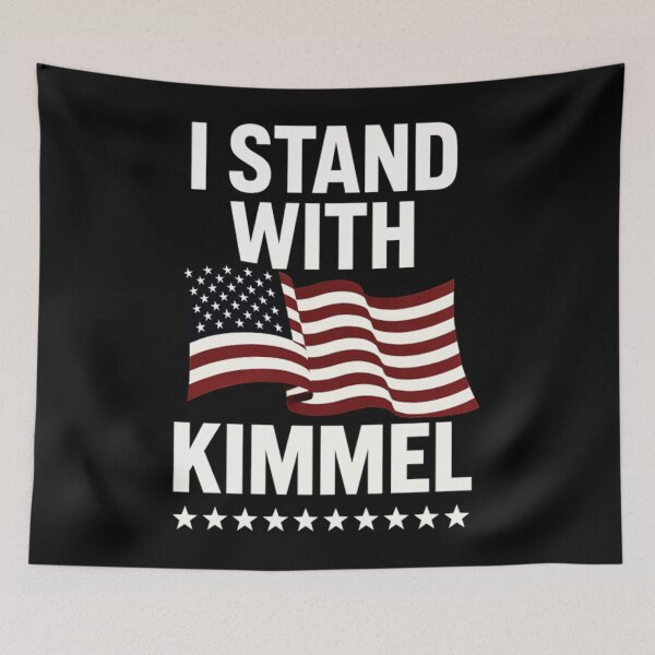 Item preview, I Stand with Kimmel - American Flag designed and sold by IkeTurnerIke.