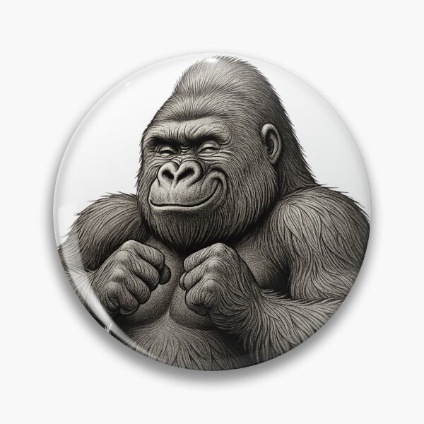 Item preview, Excited Gorilla - Joyful and Playful Ape Illustration designed and sold by corocoro-coron.