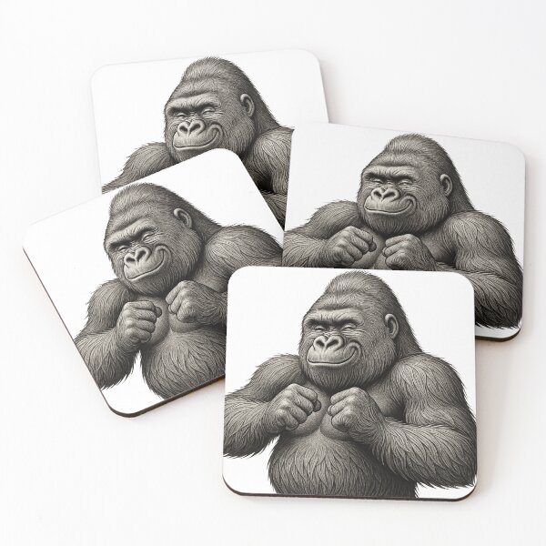 Item preview, Excited Gorilla - Joyful and Playful Ape Illustration designed and sold by corocoro-coron.