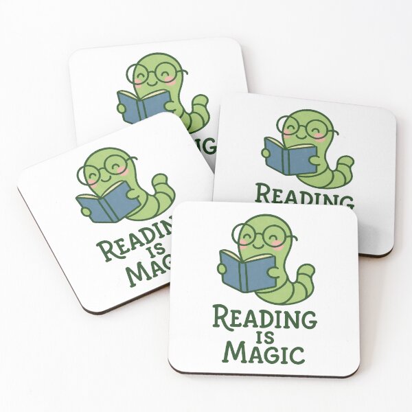 Item preview, Reading is Magic – Cute Bookworm with Glasses Literacy Design designed and sold by inkoutninja.