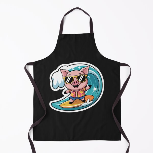 Item preview, Cute Chibi Pig Surfing on Ocean Waves | Kawaii Summer Pig with Sunglasses | Funny Beach Animal Design designed and sold by ColorSplash123.