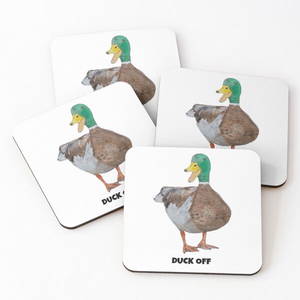 Item preview, Watercolor duck with the message "Duck Off" designed and sold by ArtCheri.