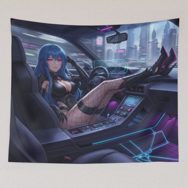 Item preview, Driver Seat Waifu – Cyberpunk  Anime Muscle Car Scene designed and sold by GerwantSHOP.