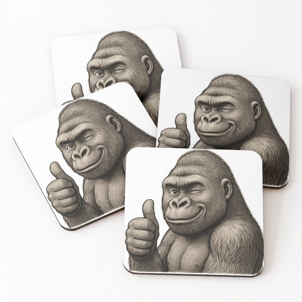 Item preview, Thumbs Up Gorilla - Funny and Positive Ape Illustration designed and sold by corocoro-coron.