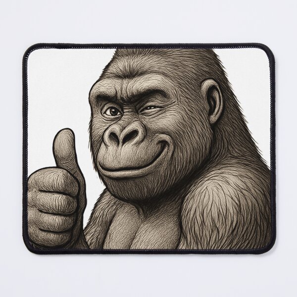 Item preview, Thumbs Up Gorilla - Funny and Positive Ape Illustration designed and sold by corocoro-coron.