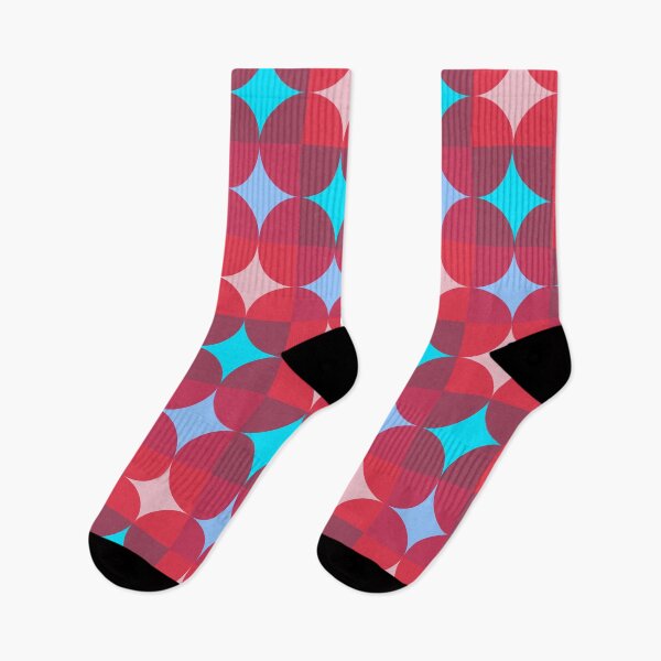 Item preview, Geometric Retro Circles in Red and Blue Pattern Big Scale designed and sold by lamaddalena.