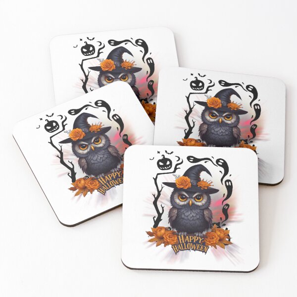 Item preview, Spooky Halloween Owl with Witch Hat  Haunted Night Art designed and sold by Medeea Publishing.