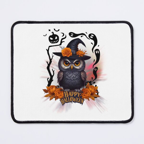 Item preview, Spooky Halloween Owl with Witch Hat Haunted Night Art designed and sold by Medeea Publishing.