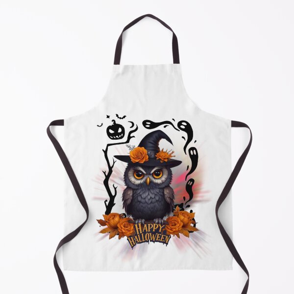 Item preview, Spooky Halloween Owl with Witch Hat Haunted Night Art designed and sold by Medeea Publishing.