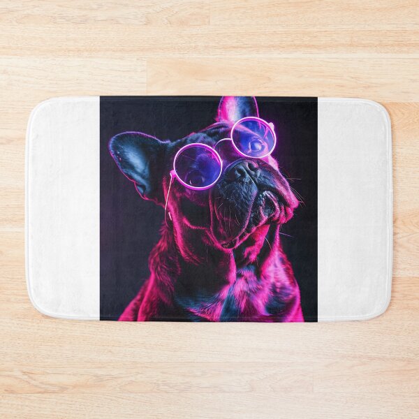 Item preview, Beautiful Dog Under Neon Lights Wall Artwork designed and sold by Eiwaprints.