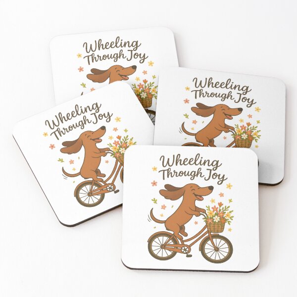 Item preview, Wheeling Through Joy – Cute Dachshund on Bicycle with Flowers Design designed and sold by inkoutninja.