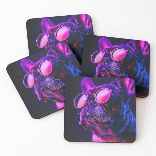 Item preview, Beautiful Dog Under Neon Lights Wall Artwork2 designed and sold by Eiwaprints.
