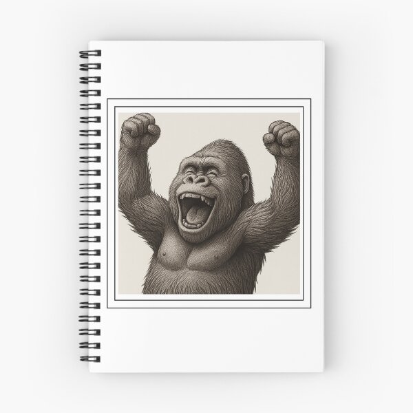 Item preview, Celebrating Gorilla - Joyful and Excited Ape Illustration designed and sold by corocoro-coron.