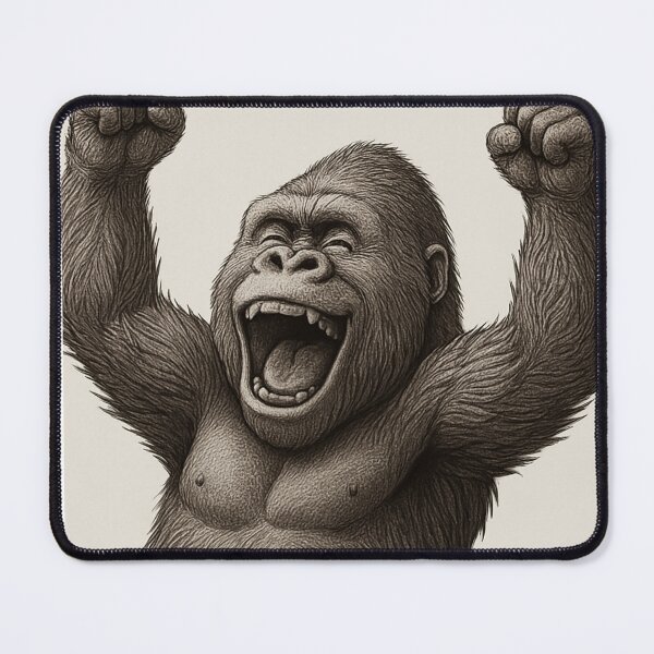 Item preview, Celebrating Gorilla - Joyful and Excited Ape Illustration designed and sold by corocoro-coron.