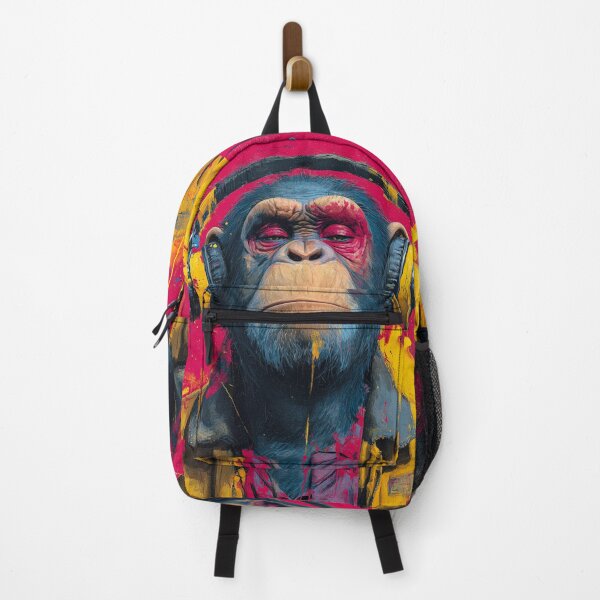 Item preview, Dj Monkey Thinker Color Splash With Headphones Art designed and sold by GrinGalore.