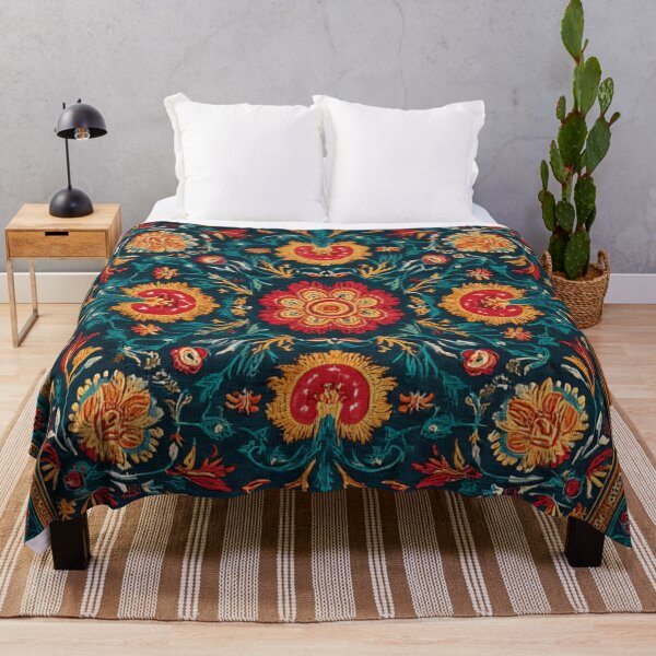 Item preview, Uzbekistan Neem Embroidery Traditional Carpet designed and sold by GrinGalore.