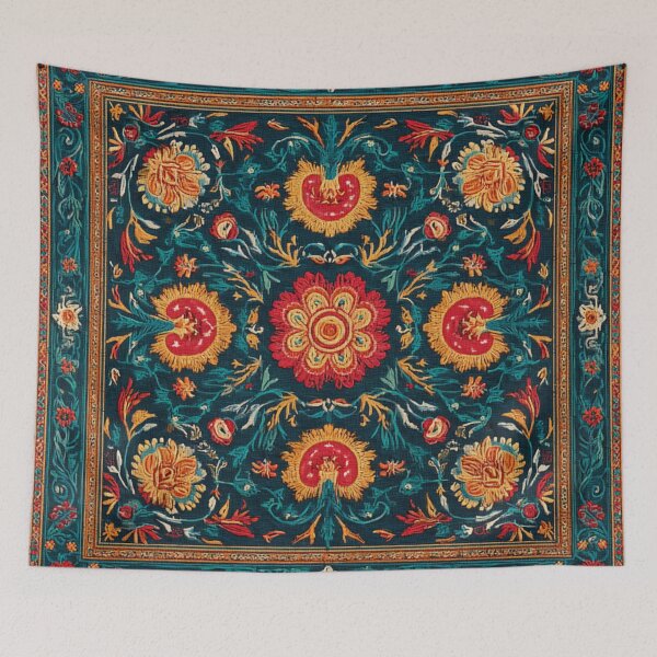 Item preview, Uzbekistan Neem Embroidery Traditional Carpet designed and sold by GrinGalore.