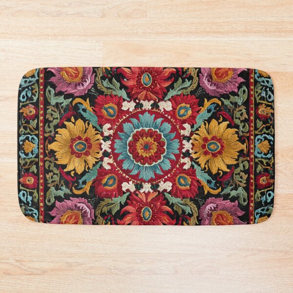 Item preview, Uzbekistan Neem Embroidery Carpet designed and sold by GrinGalore.