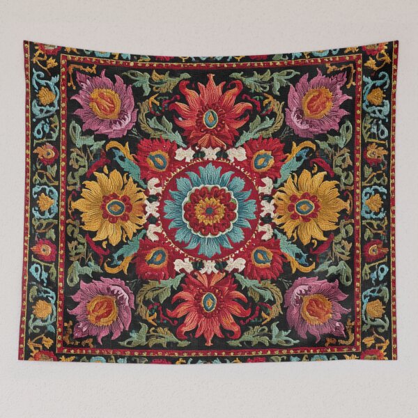 Item preview, Uzbekistan Neem Embroidery Carpet designed and sold by GrinGalore.