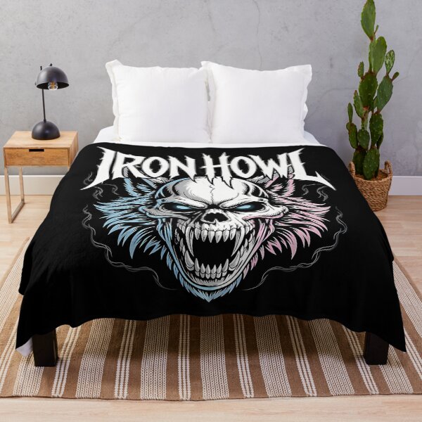 Item preview, Iron Howls Monochrome Wolf Skull Rock designed and sold by RYAANDER.