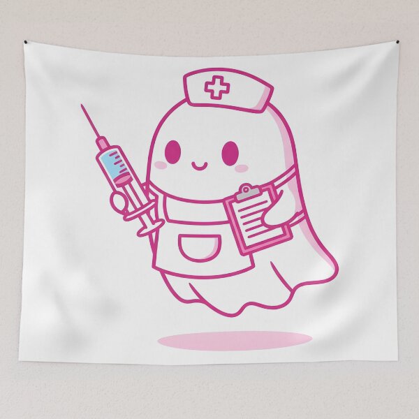 Item preview, Kawaii Nurse Ghost – Cute Spooky Medical Halloween Design designed and sold by DamianRoy88.