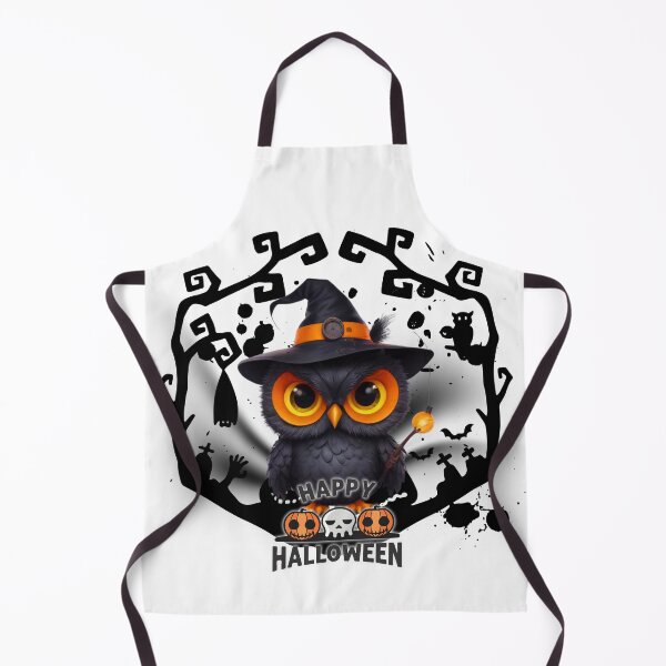 Item preview, Cute Halloween Owl with Witch Hat & Pumpkin Lantern designed and sold by Medeea Publishing.