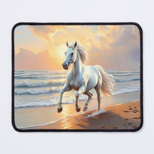 Item preview, White Horse at Sunset: Running on the Shore designed and sold by SolaoLab.