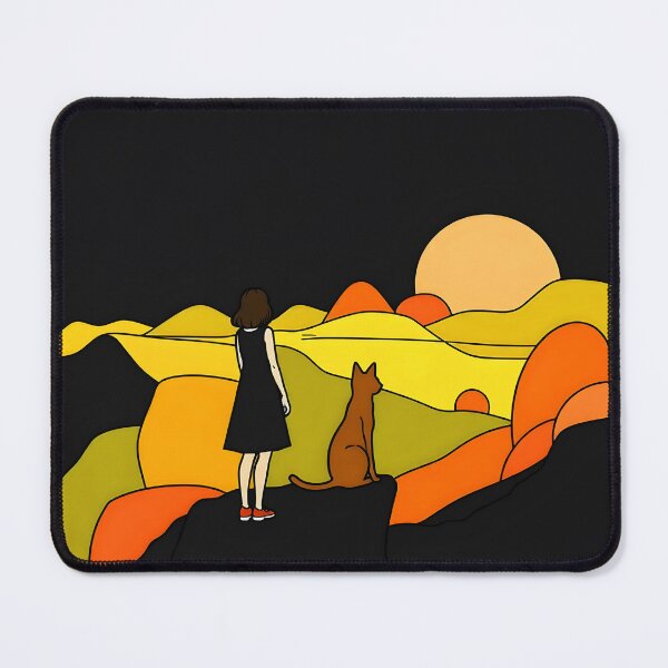 Item preview, Sunset with Girl and Dog designed and sold by Erlin Rudho.