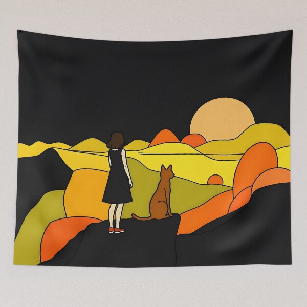 Item preview, Sunset with Girl and Dog designed and sold by Erlin Rudho.