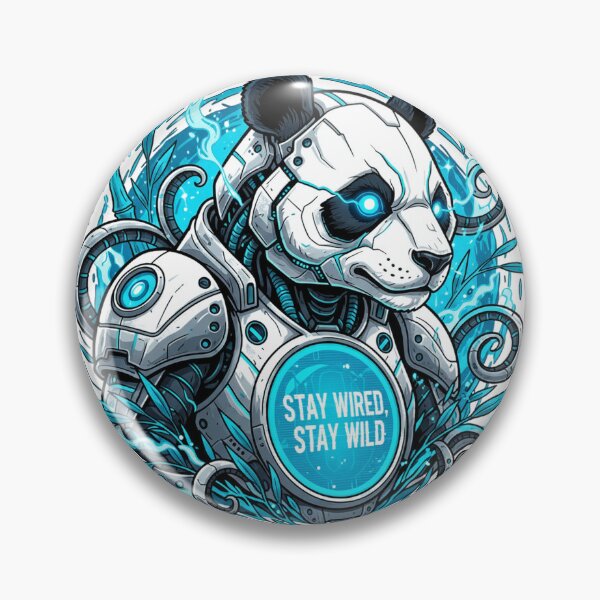 Item preview, Cyberpunk Panda Head – Stay Wired Stay Wild designed and sold by ValeronPrints.